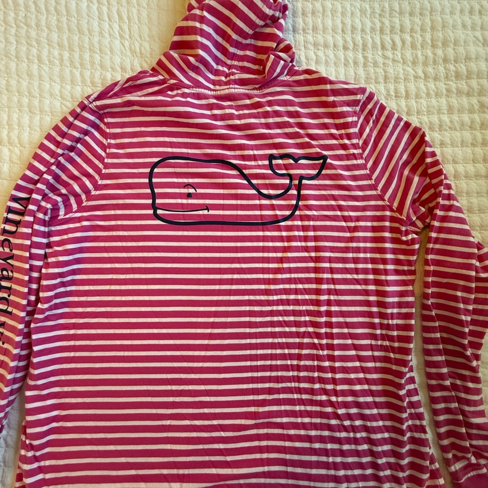 Vineyard Vines Pink and White Striped Hoodie
